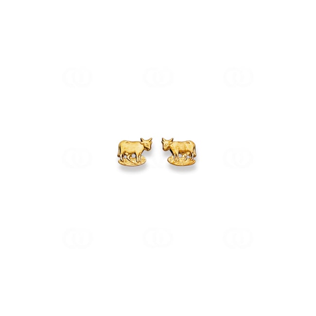 Clous d'oreilles or jaune 375/9 ct, Vache Clous d'oreilles or jaune 375/9 ct, Vache - 4163.01098/0001