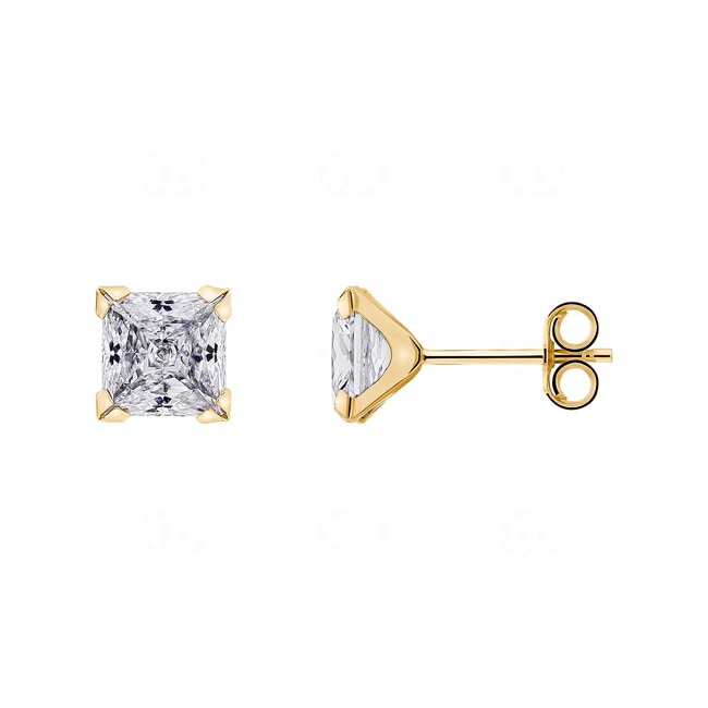 Ohrstecker 375/9 K Gelbgold mit Zirkonia carrée 7mm Ohrstecker 375/9 K Gelbgold mit Zirkonia carrée 7mm - 9K8038.7Z