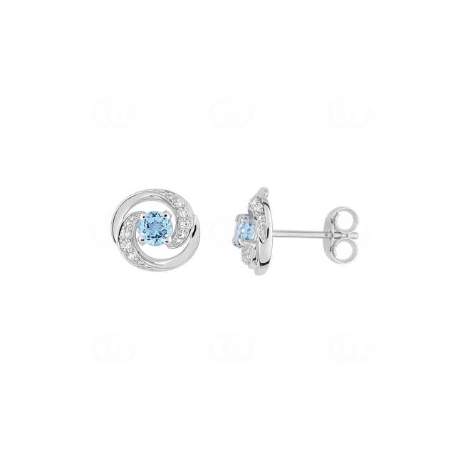 Ohrstecker 375/9 K Weissgold mit Blautopas & Zirkonia - 2FA733GTZ