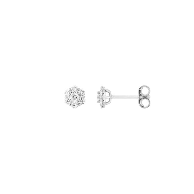 Clous d'oreilles or gris 375/9 ct avec diamants de laboratoire 0.30 ct - 9KLGD077W