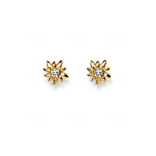 Stud Earrings 750/18 K Two-tone Gold Edelweiss - 1563.02155/0007