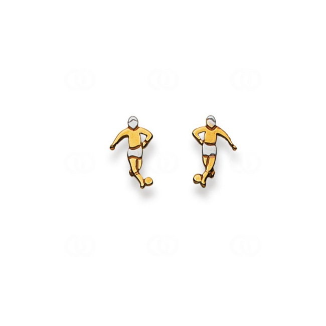 Stud Earrings 750/18 K Two-tone Gold Football - 1563.02050/0008