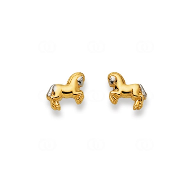 Ohrstecker 750/18 K Bicolor, Pferd Ohrstecker 750/18 K Bicolor, Pferd - 1563.03141/0001