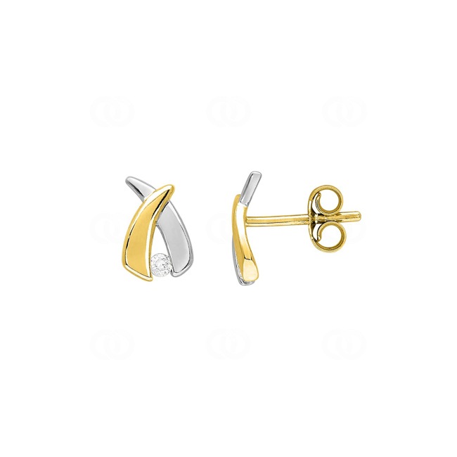 Ohrstecker 750/18 K Gelb-/Weissgold mit Diamanten 0.04ct. H/p1 - 2.277.33
