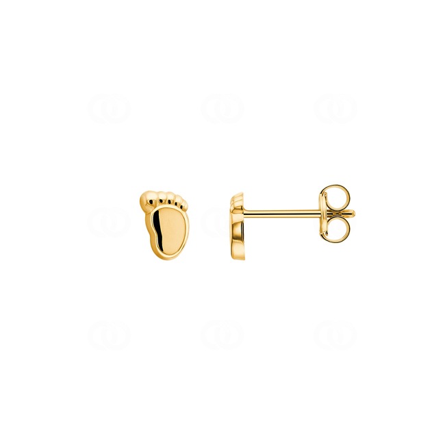 Stud Earrings 750/18 K Yellow Gold Baby Feets - 199501.6G