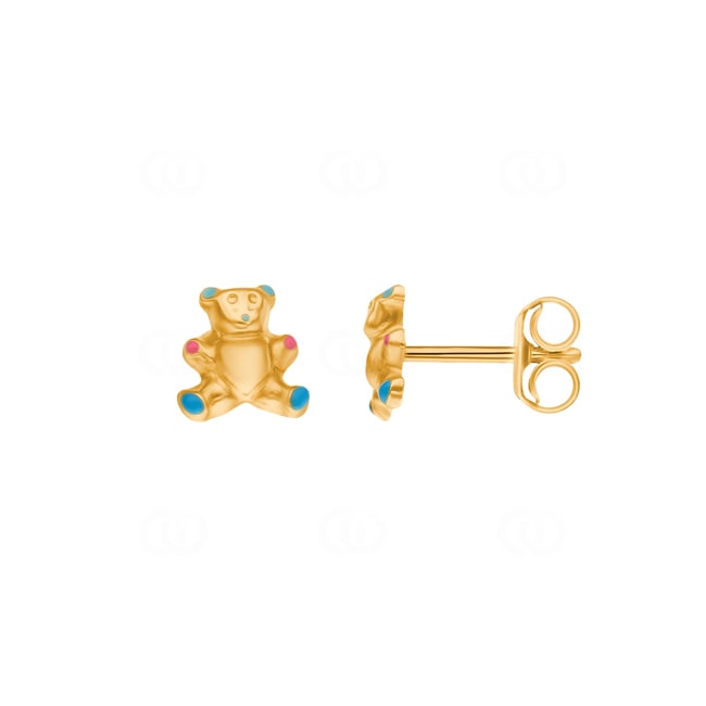 Clous d'oreilles or jaune 750/18 ct, Ours - 1163.03887/0001