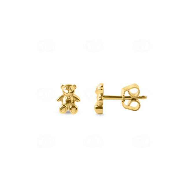 Stud Earrings 750/18 K Yellow Gold, Bear - 632049.100