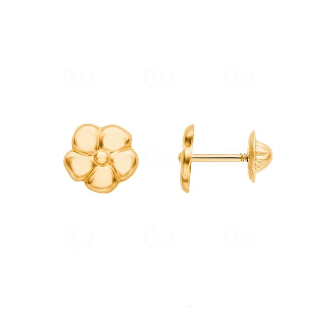 Clous d'oreilles or jaune 750/18 ct Fleurs - 8300V