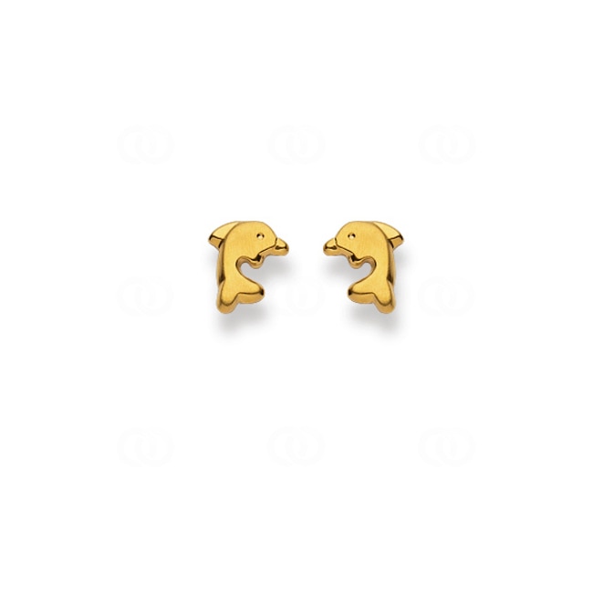 Clous d'oreilles or jaune 750/18 ct Dauphin - 1163.03569/0002