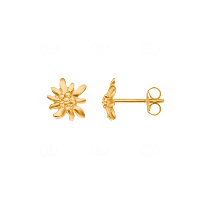 Stud Earrings 750/18 K Yellow Gold Edelweiss - 1163.02155/0003