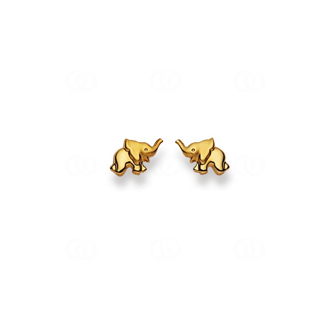 Clous d'oreilles or jaune 750/18 ct, Éléphant Clous d'oreilles or jaune 750/18 ct, Éléphant - 1163.03686/0002