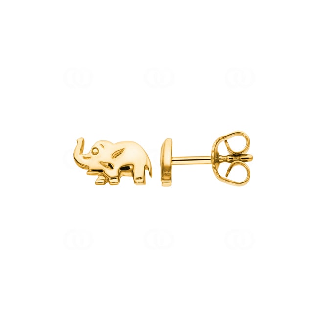 Clous d'oreilles or jaune 750/18 ct Éléphant - 632044.100