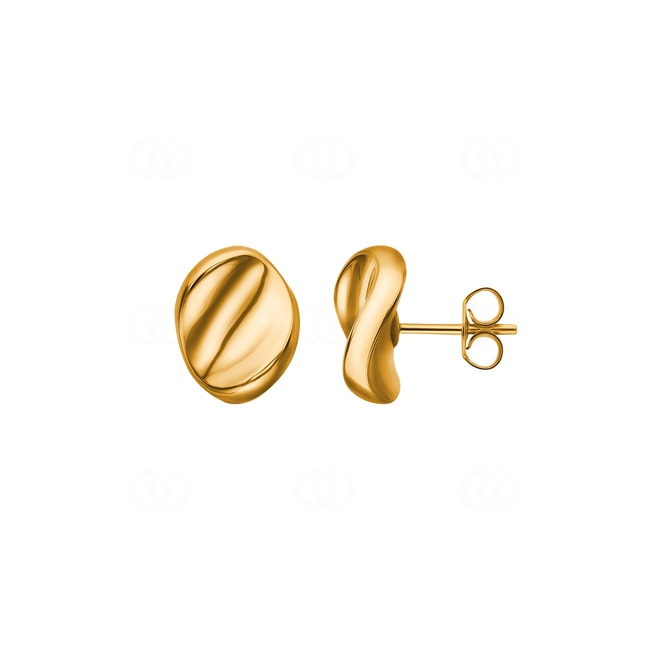 Clous d'oreilles or jaune 750/18 ct electroformée - 9557