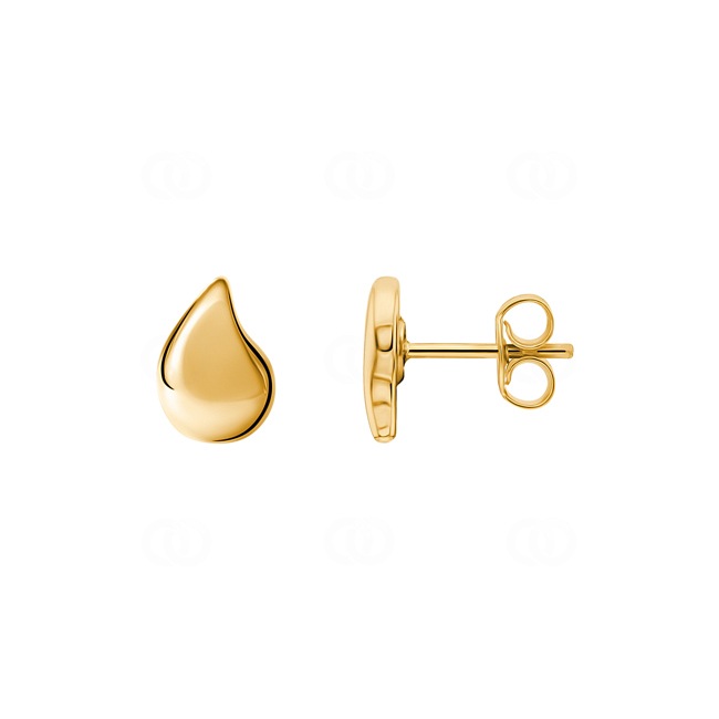 Clous d'oreilles or jaune 750/18 ct electroformée - 9572