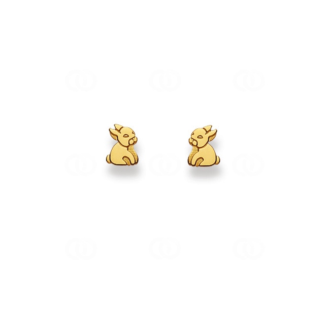 Clous d'oreilles or jaune 750/18 ct Lapin - 1163.03671/0001