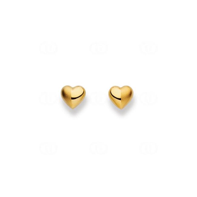Clous d'oreilles or jaune 750/18 ct, Cœur - 1163.01123/0009