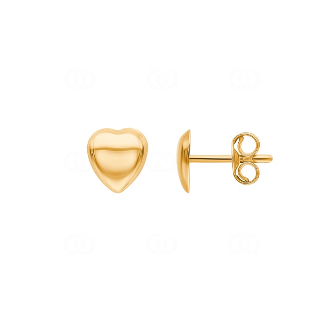 Clous d'oreilles or jaune 750/18 ct Cœur - 8003