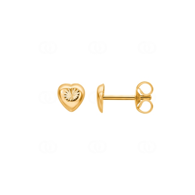 Clous d'oreilles or jaune 750/18 ct Cœur - 8068.1