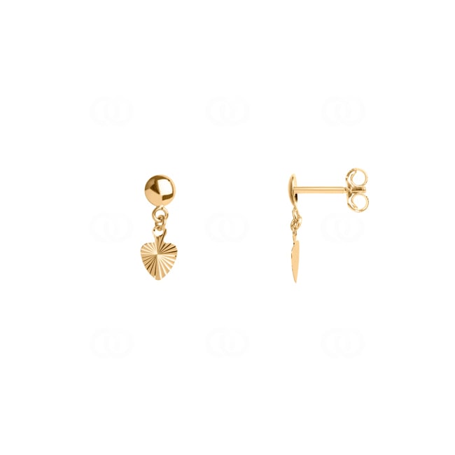 Clous d'oreilles or jaune 750/18 ct Cœur - 8070
