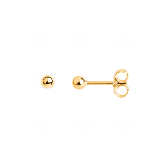 Stud Earrings Hollow 750/18 K Yellow Gold Ø 3mm - 8032.3