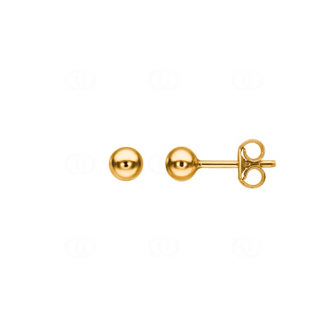 Stud Earrings Hollow 750/18 K Yellow Gold Ø 4mm - 8032.4