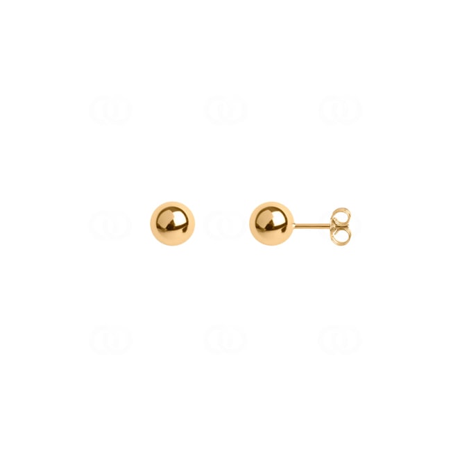 Stud Earrings Hollow 750/18 K Yellow Gold Ø 6mm - 8032.6