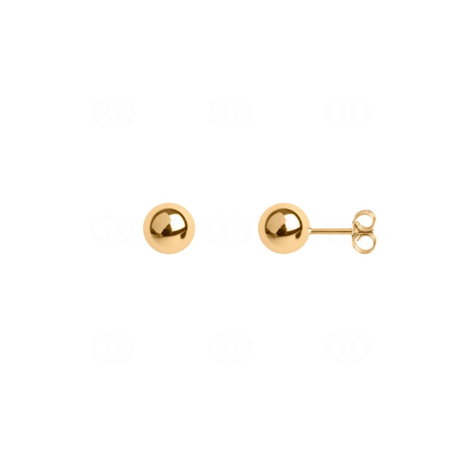 Stud Earrings Hollow 750/18 K Yellow Gold Ø 7mm - 8032.7