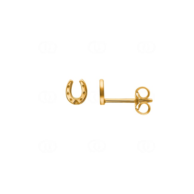 Stud Earrings 750/18 K Yellow Gold, Horseshoe Stud Earrings 750/18 K Yellow Gold, Horseshoe - 24710