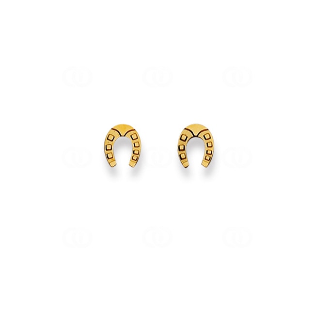 Stud Earrings 750/18 K Yellow Gold Horseshoe - 1163.02728/0002