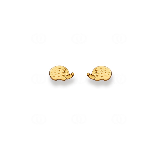 Stud Earrings 750/18 K Yellow Gold Hedgehog - 1163.01050/0006
