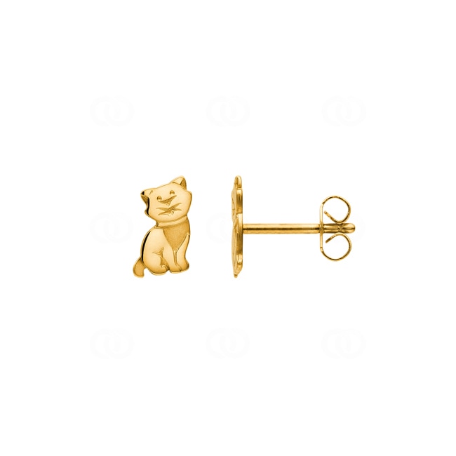 Stud Earrings 750/18 K Yellow Gold, Cat - 1163.01271/0004