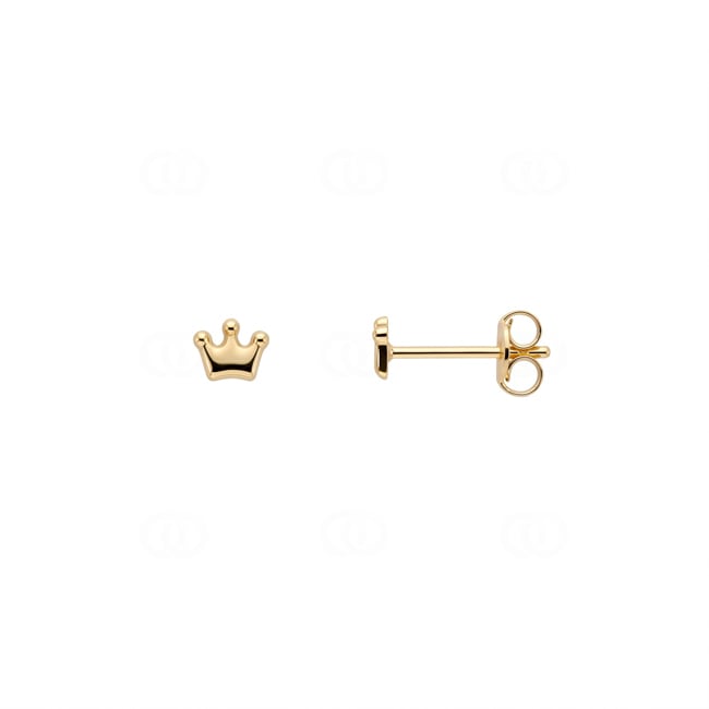 Clous d'oreilles or jaune 750/18 ct Couronnes - 195891.6