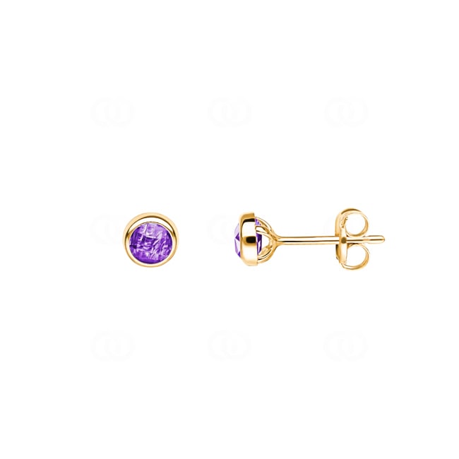 Ohrstecker 750/18 K Gelbgold mit Amethysten - 188851.6A