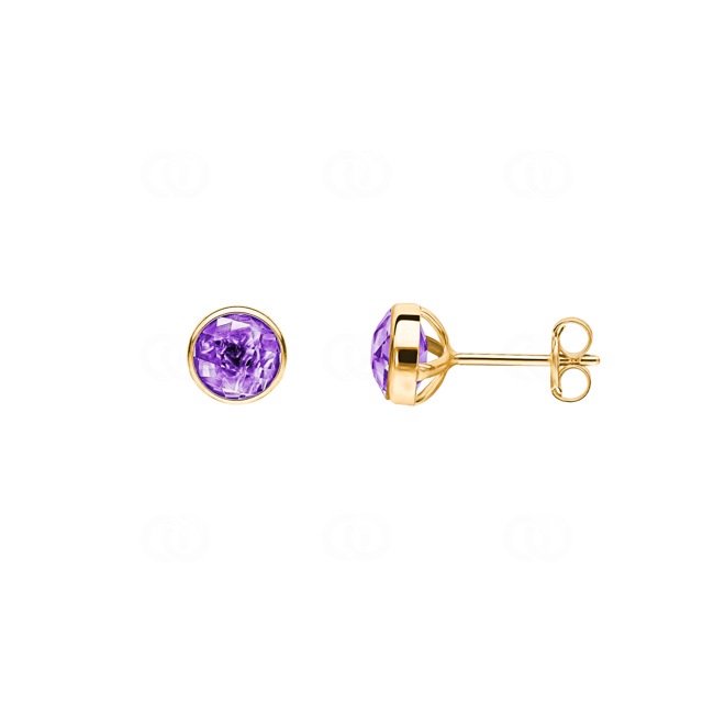 Ohrstecker 750/18 K Gelbgold mit Amethysten - 188871.6A