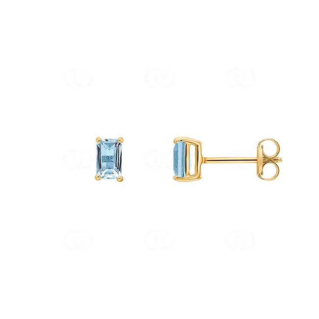 Ohrstecker 750/18 K Gelbgold mit Blautopas - 258161.6TO