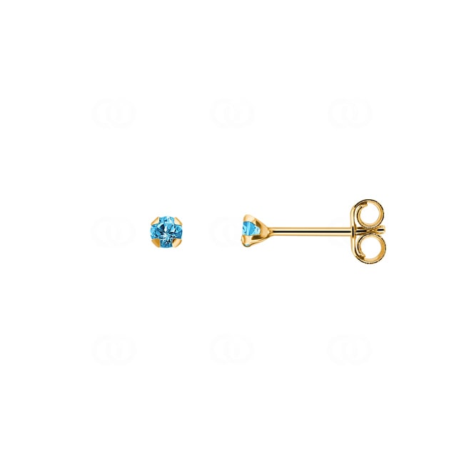 Ohrstecker 750/18 K Gelbgold mit Blautopas Ø 2.5mm - 8035.25T