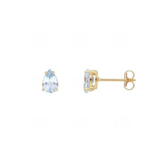 Ohrstecker 750/18 K Gelbgold mit Blautopas - 258181.6TO