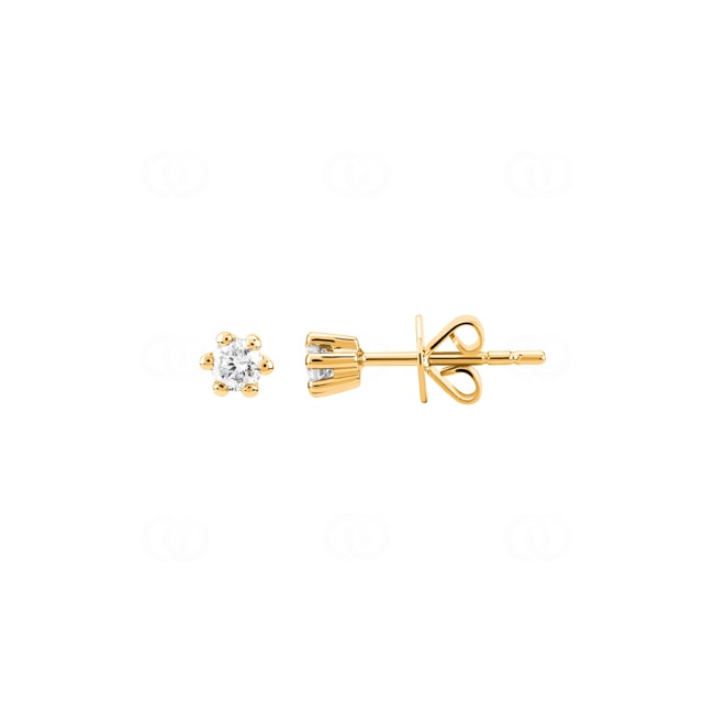 Stud Earrings 750/18 K Yellow Gold with Diamond 0.10 ct H/si - OR-082244-05-GG
