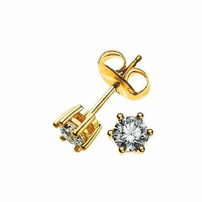 Stud Earrings 750/18 K Yellow Gold with Diamond 0.25ct H/Si - OSO1020