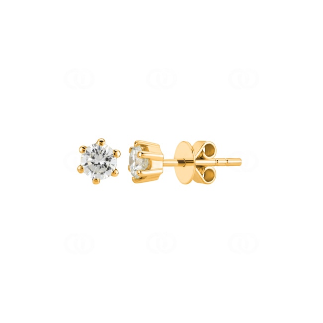 Clous d'oreilles or jaune 750/18 ct avec diamant 0.46 ct H/si - OR-080823-GG