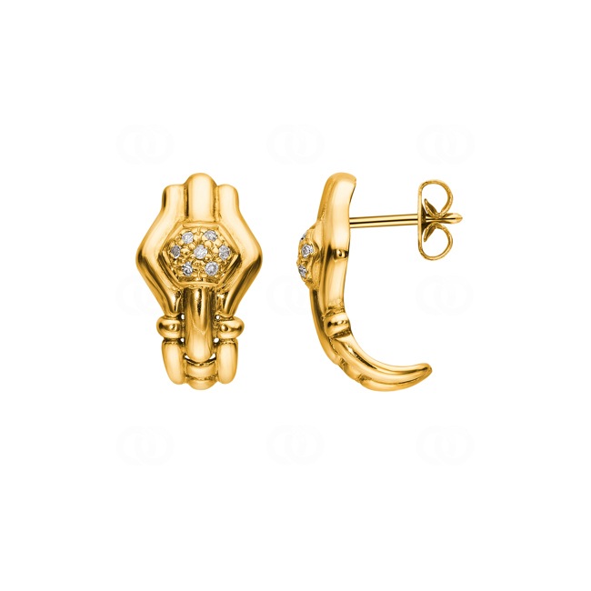Ohrstecker 750/18 K Gelbgold mit Diamanten 0.04 ct H/si - 5105