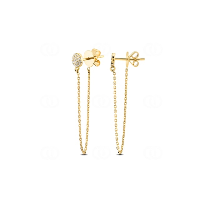 Stud Earrings 750/18 K Yellow Gold with Diamonds 0.11 ct H/si by CHRISTIAN - OR-013670-GG