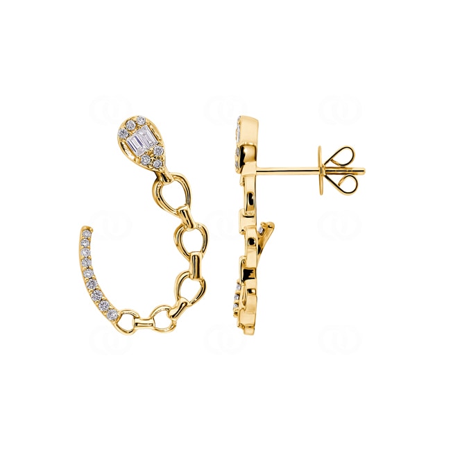 Ohrstecker 750/18 K Gelbgold mit Diamanten 0.26 ct H/si - OR-098397-GG