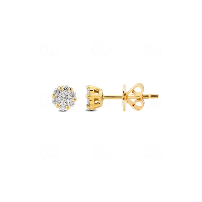 Ohrstecker 750/18 K Gelbgold mit Diamanten 0.28 ct H/si - OR-097256-GG