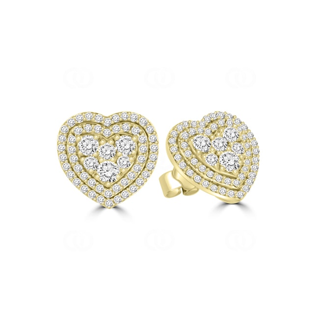 Stud Earrings 750/18 K Yellow Gold with Diamonds 1.00 ct H/si by CHRISTIAN - OR-69282-GG