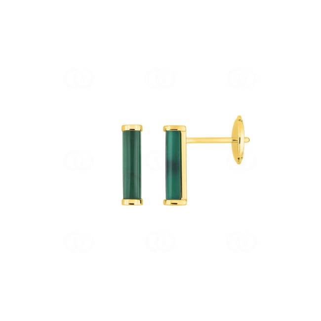 Ohrstecker 750/18 K Gelbgold mit grünem Achat - J20014.H0