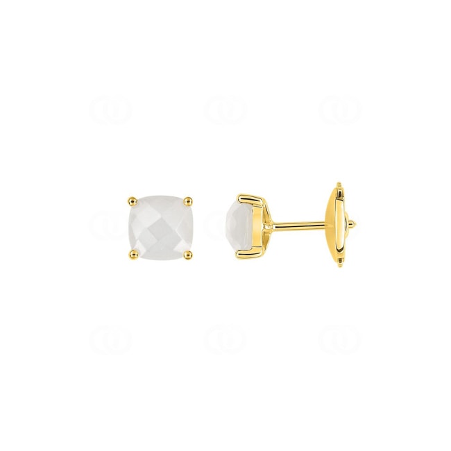 Clous d'oreilles or jaune 750/18 ct avec pierre de lune - J20001.M0
