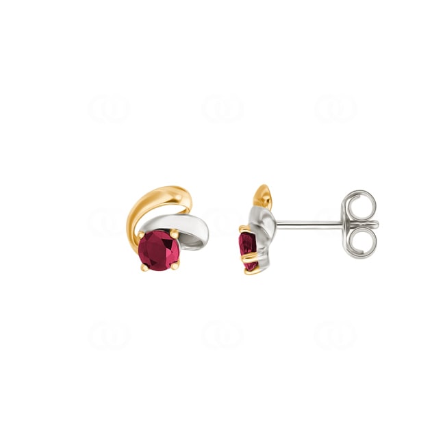 Stud Earrings 750/18 K Yellow Gold with Ruby 0.32ct. - GJ213BR