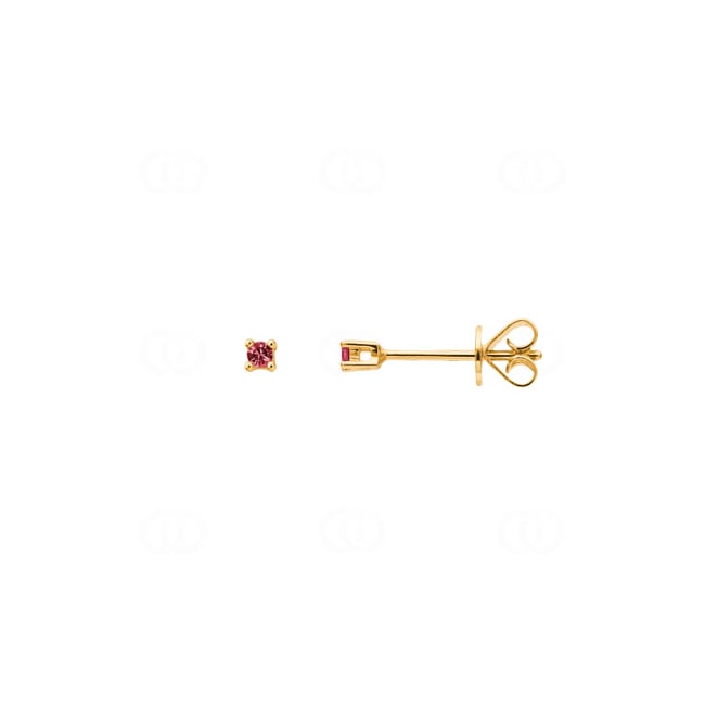 Clous d'oreilles or jaune 750/18 ct avec rubis - OR-72855-RUB-GG