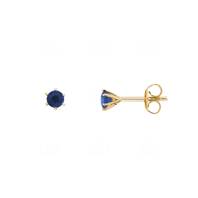 Stud Earrings 750/18 K Yellow Gold with Sapphire - PE03784-2-GG
